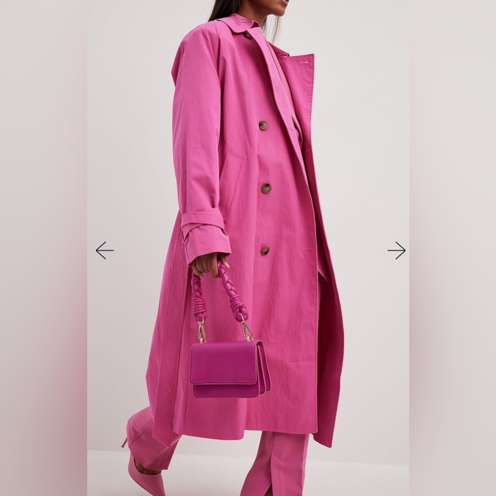 NWT NA-KD Pink Double Buttoned Trenchcoat - Picture 2 of 9
